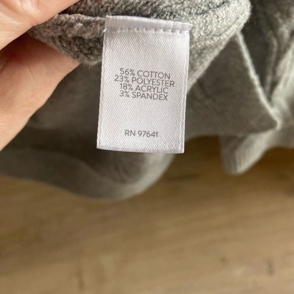 J. JILL CABLED CREW-NECK SWEATER TUNIC - SIZE SMALL PETITE - GREY HEATHER - Picture 8 of 9